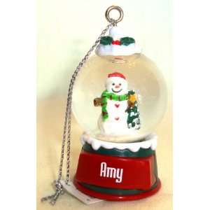  Amy Christmas Snowman Snow Globe Name Ornament: Everything 