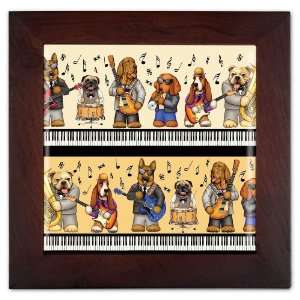  Musical Dogs Ceramic Trivet & Wall Decoration: Kitchen 