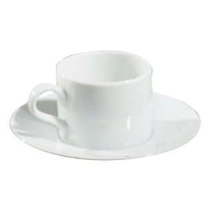   RW0428 4 Oz. Royal White Can Shape Demi Cup/Saucer: Kitchen & Dining