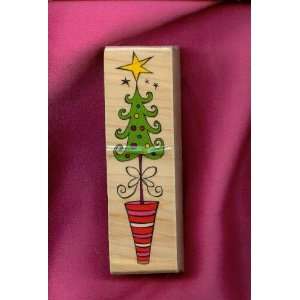  Skinny Tree A Rubber Stamp on a 1 ¼ X 4 ¼ Block Arts 
