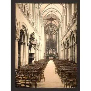   Reprint of The cathedral, interior, Bayeux, France