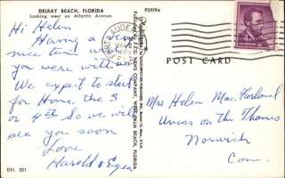 DELRAY BEACH FL Atlantic Ave Street Scene Old Postcard  