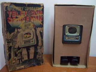   First Version) ALPS Television Spaceman Tin Robot with Original Box