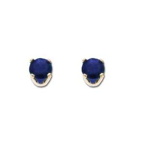  14k Yellow Gold Sapphire Stud Earrings: Jewelry