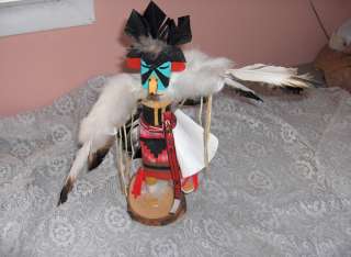 Up for sale is a wonderful vintage hand carved Kachina doll (14” x 