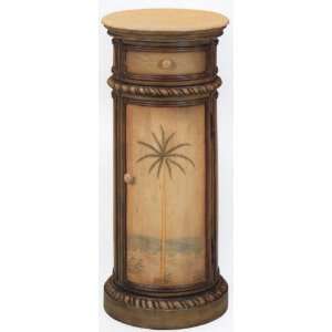    Palm Tree Marble Top Pedestal Cabinet / Table: Home & Kitchen