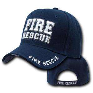 Navy Blue Fire Rescue Dept Department Fireman EMT EMS Baseball Cap Hat 