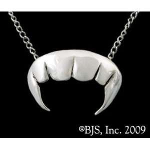  Vampire Fangs Sterling Silver Charm Necklace: Jewelry
