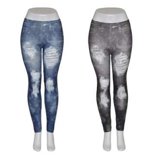 Sexy Stylish Ripped Jeans Style Leggings Jeggings  