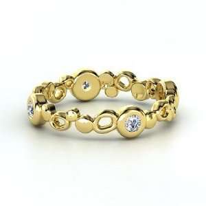    Bubble Stack Ring, 14K Yellow Gold Ring with Diamond Jewelry