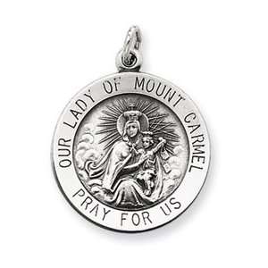  Sterling Silver Antiqued Our Lady of Mount Carmel: Jewelry