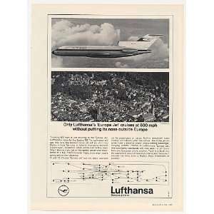  1964 Lufthansa Airlines Boeing 727 Europa Jet Photo Print 