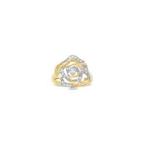  ZALES Diamond Open Flower Ring in 10K Gold 1/5 CT. T.W 