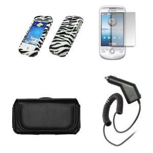  HTC myTouch 3G Premium Black Leather Carrying Pouch+ Zebra 