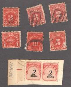 Lot 8) US Stamps POSTAGE DUE, Scott # J71, J72, J73, J74, J87  