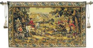 102 WIDE MEDIEVAL EUROPEAN HUNTING SCENE WALL TAPESTRY  