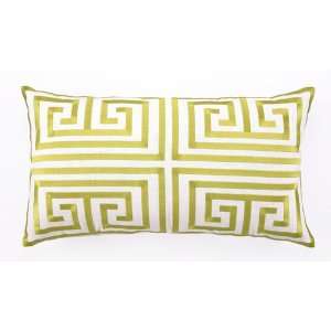  Trina Turk Lime Greek Key Embroidered Pillow