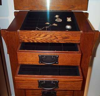 Mission Oak Wood Jewelry Armoire Cabinet Powell 255 NEW  