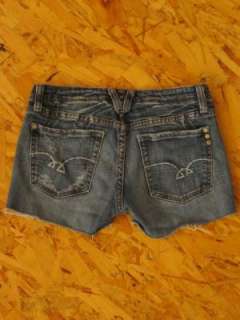 Miss Me Jeans low rise distressed wash cut off jean shorts 27  