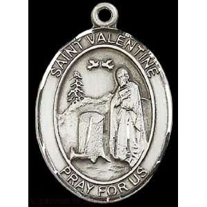  St. Valentine of Rome Large Sterling Silver Medal: Jewelry