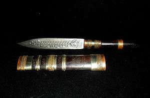 Lucky Charm   Thai Amulet 5 inches Mini Wood Carved Magic Knife 