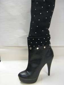 Womens Mona Mia Collezione New Over the Knee Boots Black with 