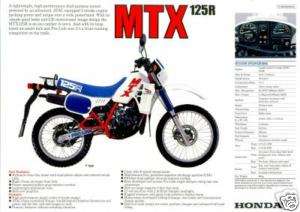 HONDA Brochure MTX125 MTX125R 1985 Sales Catalog Catalogue ORIGINAL 
