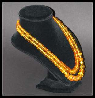 VTG Russian Baltic HONEY AMBER Beads NECKLACE 67gr 57cm  