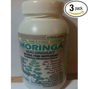 Moringa Leaf Powder Capsules 3Pack 3X100 Kosher and Halal Certified 