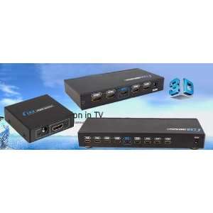  HDMI 2 Port 1x2 Power Splitter Amplifier 3D 1080P Video 
