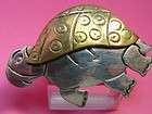   Taxco Mexico Sterling Silver Whimsical TURTLE Pin Brooch 1 7/8