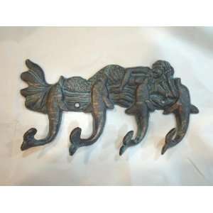  Tropical Mermaid & Dolphins Cast Iron Wall Hooks Pegs 