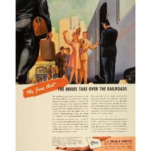   Railroad Upholstery WWII Soldier Bride Honeymoons   Original Print Ad
