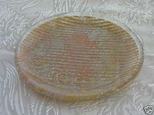   Handmade Artistic Fused Glass Dish Plate Gold Serving Israel MET