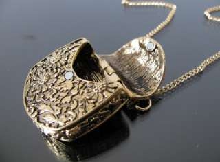 Retro bronze Carve handbags Lovely style pendant Necklace charm XL71 
