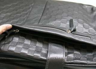   Genuine Italian CALF Leather Men Briefcase Laptop Case Messenger Black