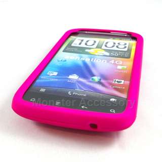 The HTC Sensation 4G Pink Rubberized Hard Cover Case provides the 
