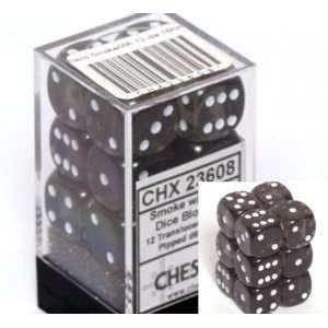 Smoke 6 Sided 16mm Dice Block (12 Dice): Toys & Games