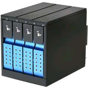   BLUE Blue Color 3x5.25 to 4x3.5 SAS / SATA Trayless Hot Swap Cage