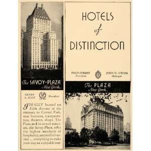  1930 Ad Savoy Plaza Hotel Plaza Luxury Lodging Suites 