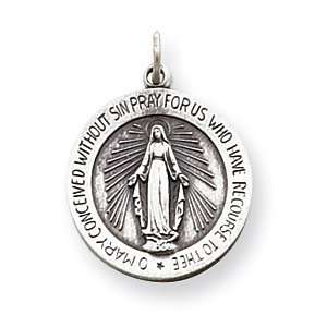  Miraculous Medal 3/4in   Sterling Silver Jewelry