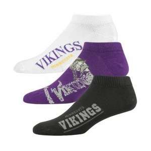 Minnesota Vikings Three Pack (10 13) Distressed Ankle Socks  