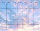 Dry Erase Monthly Calendar Fridge Magnet SUNRISE SKY