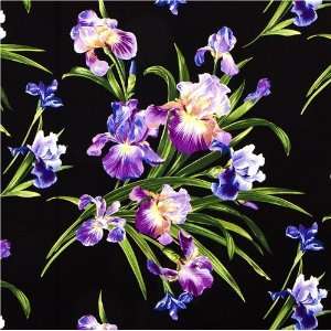  Michael Miller fabric with big iris flower Arts, Crafts 