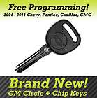   Chevy Buick Cadillac GM Circle Plus Transponder Chip Key for Ignition
