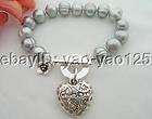 Beautiful 11MM Grey Round Pearl Bracelet  
