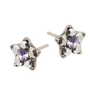 Michal Negrin Stud Star Earrings with Grey Swarovski Crystals   Very 