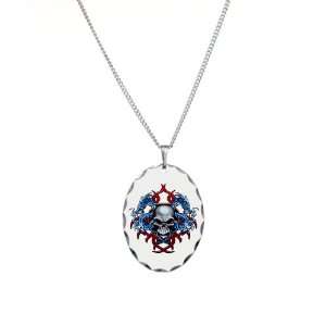  Necklace Oval Charm Skull With Dragons: Artsmith Inc 