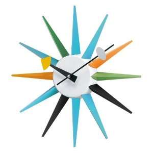    George Nelson Metal Boutique Sunburst Wall Clock: Home & Kitchen