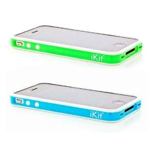  iKit Frame Case for iPhone 4   Blue/Green Cell Phones 